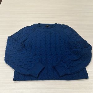 Cotton blend cable knit sweater